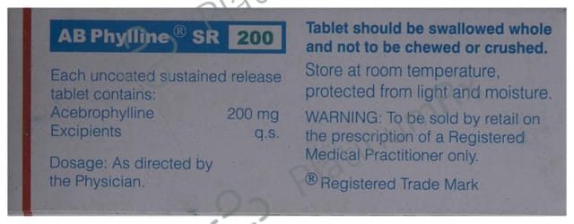 AB Phylline SR 200mg Tablet 10s