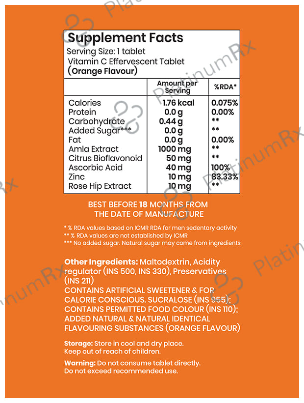 Superfit Superfit Vitamin C Immunity Effervescent Tablet Orange