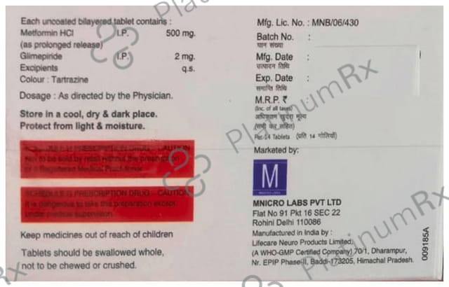 Glycoprize M 2mg Tablet PR 14s