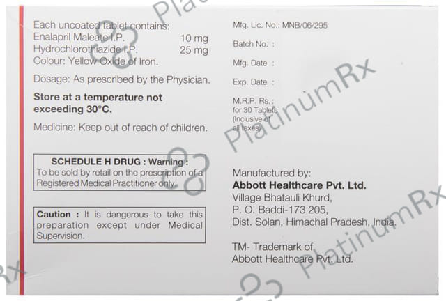 Enace D 10/25 Tablet 30s