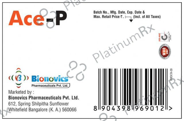 Ace P 100/325mg Tablet 10s (Bionovics)