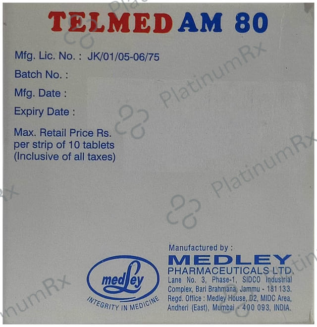 Telmed AM 80mg/5mg Tablet