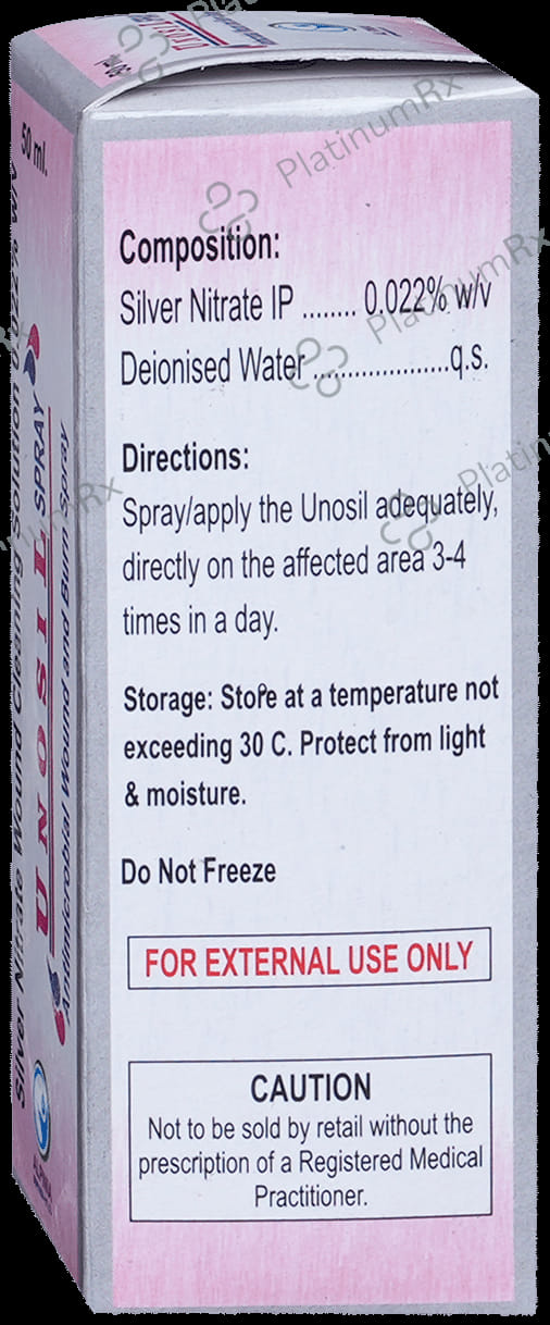 Unosil Antimicrobial Wound and Burn Spray 50 Solution