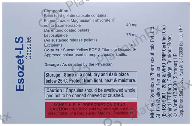 Esozet LS 40/75mg Capsule SR 10s