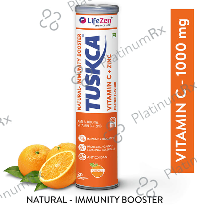 Tuskca Vitamin C + Zinc Effervescent Tablet Orange