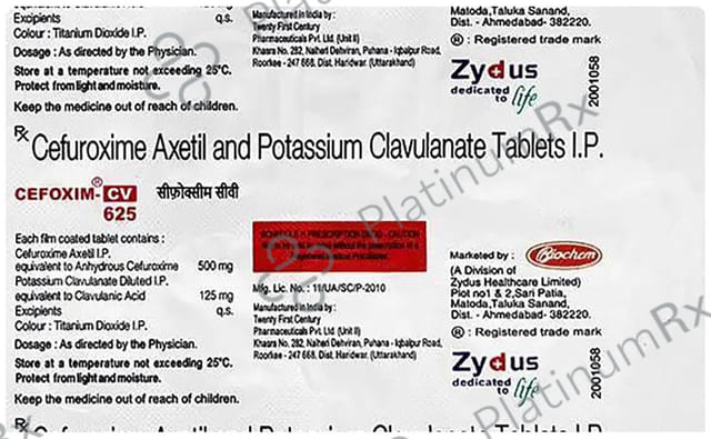 Cefoxim CV 500/125mg Tablet 10s