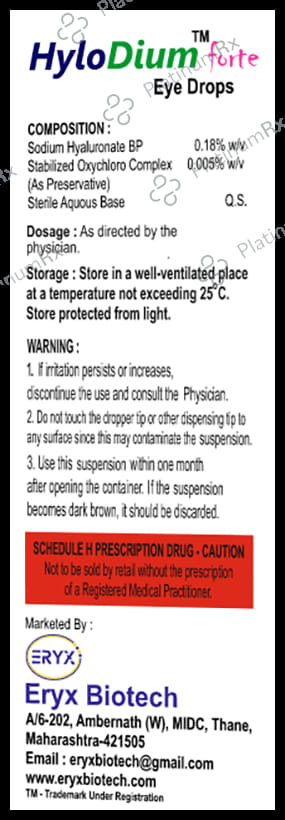 Hylodium Forte Eye Drop