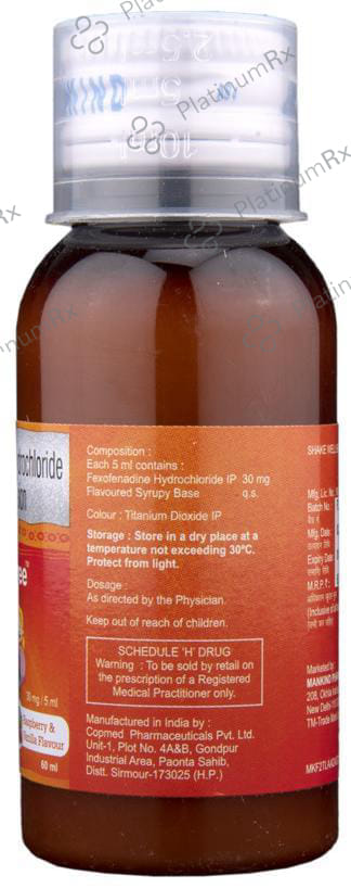 Histafree Raspberry & Vanilla 30mg Suspension 60ml