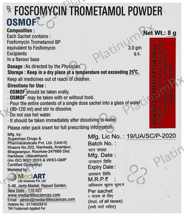 Osmof 3000mg Vanilla Sachet 8gm