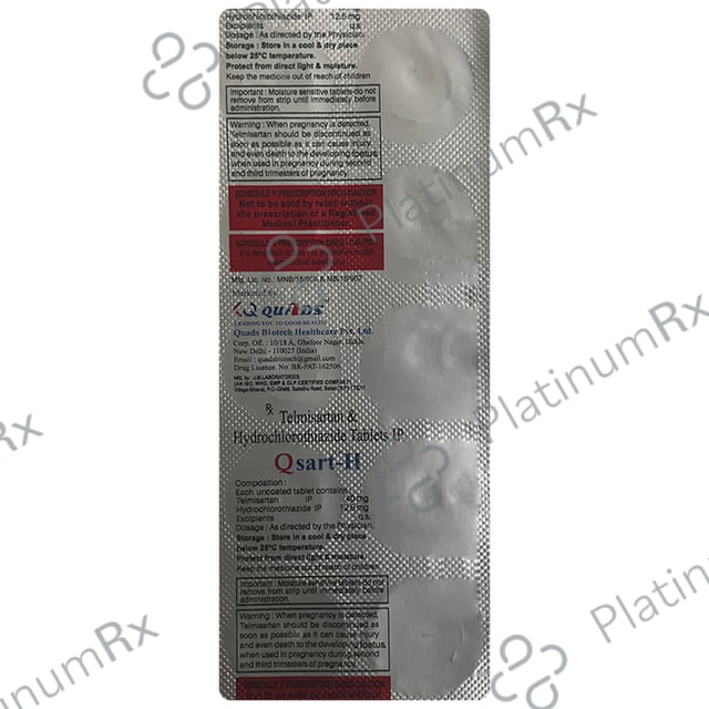 Qsart H 12.5/40mg Tablet 10s
