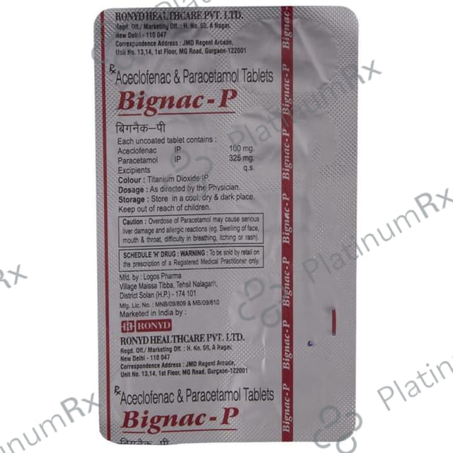 Bignac P 100/325mg Tablet 10s