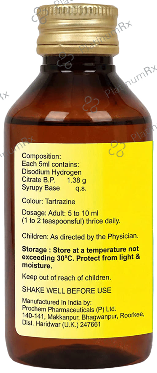 Oricitral 1.38gm Lemon Flavour Syrup 100ml