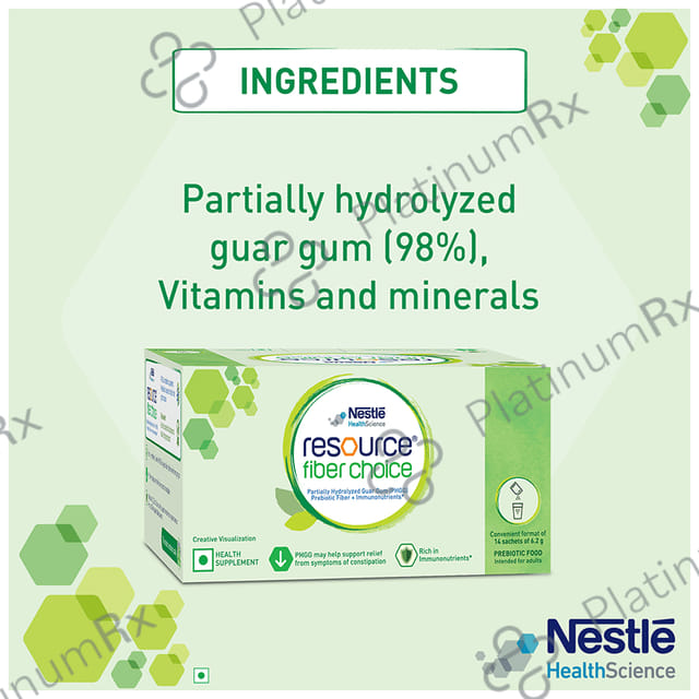 Nestle Resource Fiber Choice, Partially Hydrolyzed Guar Gum (PHGG), Prebiotic Fiber + Immunonutrients (6.2gm Each)
