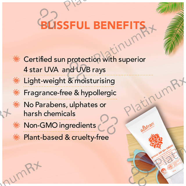 Azafran D Fend SPF 50+ Creme 100gm