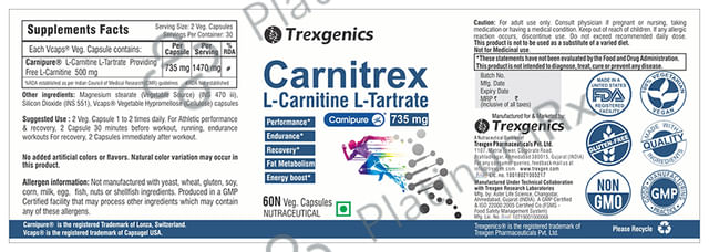 Trexgenics Carnitrex 735 L-Carnitine L-Tartrate Veg Capsule