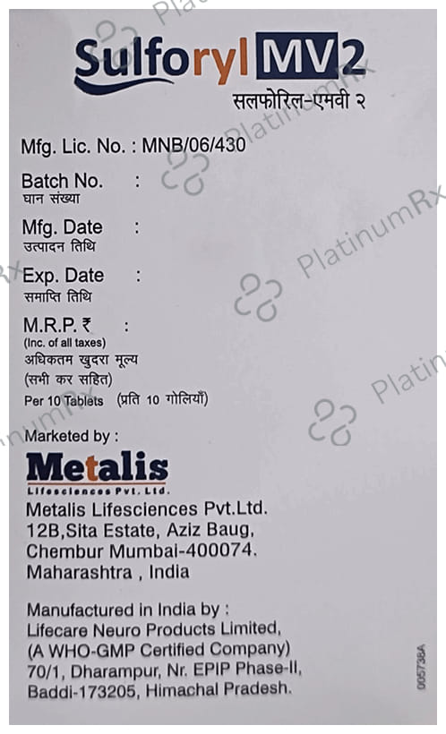 Sulforyl MV2 Tablet SR