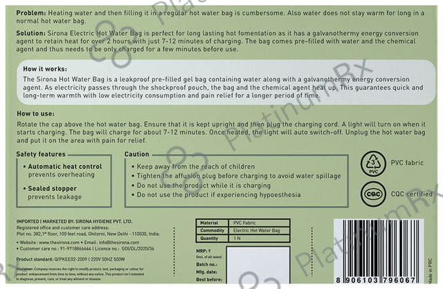 Sirona Electric Hot Water Bag