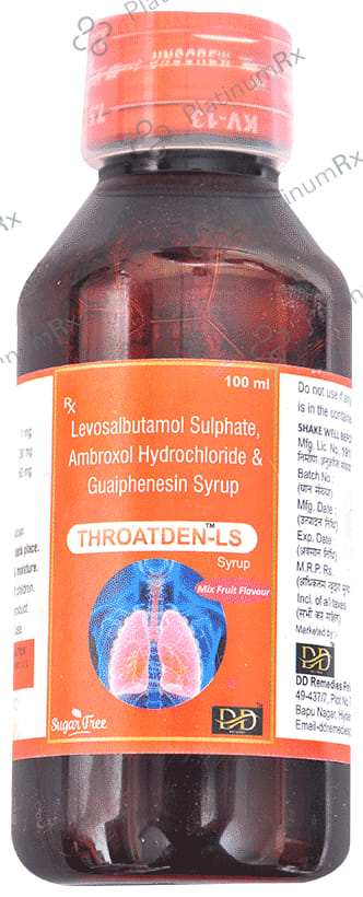 Throatden-LS Syrup Mix Fruit Sugar Free