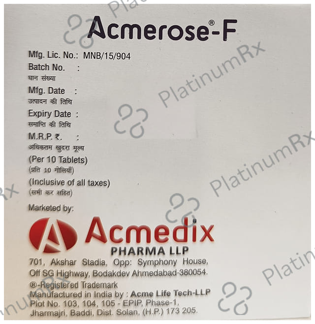 Acmerose F 160/10mg Tablet 10s