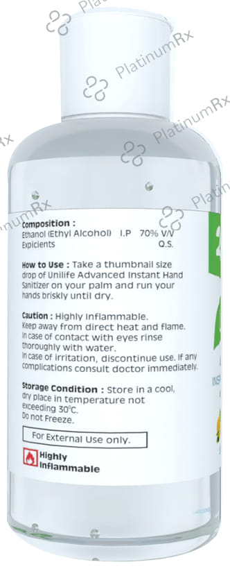 Unilife Advanced Instant Gel Hand Sanitizer Refreshing Lemon 100 Sanitizer
