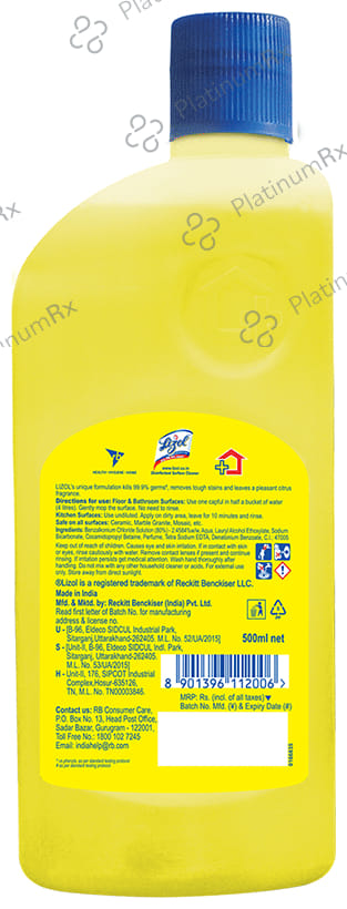 Lizol Disinfectant Surface Cleaner Citrus 500 ml