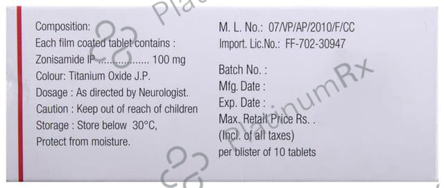 Zonegran 100mg Tablet 10s