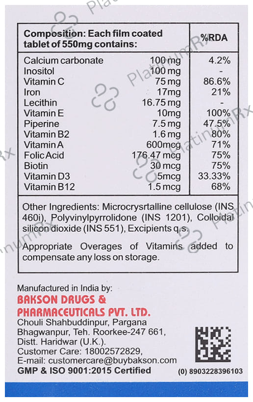 Bakson's Nail & Hair Aid Tablet 30 tablets