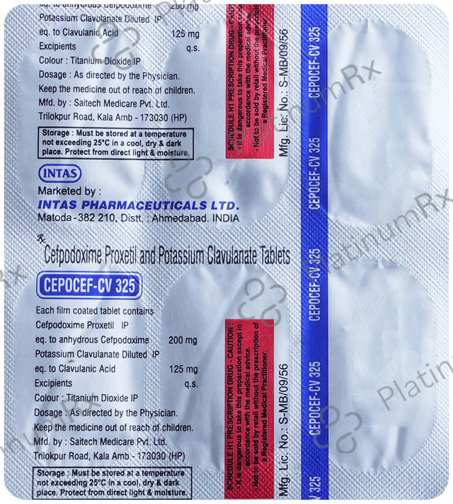 Cepocef CV 325mg Tablet 6s