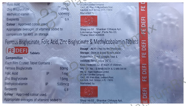 Fe Defi Tablet 10 tablets Tablet Algen Healthcare Limited