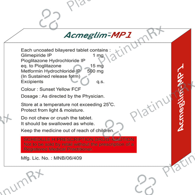 Acmeglim MP 1/15mg Tablet SR 10s