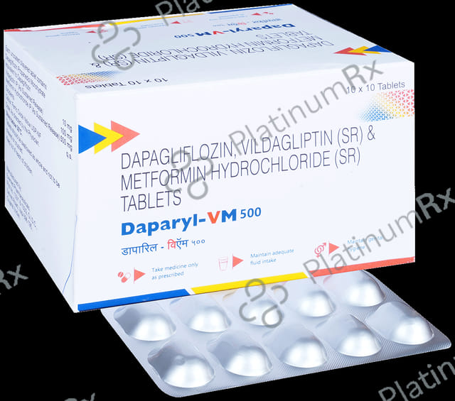 Daparyl VM 10/500/100mg Tablet 10s