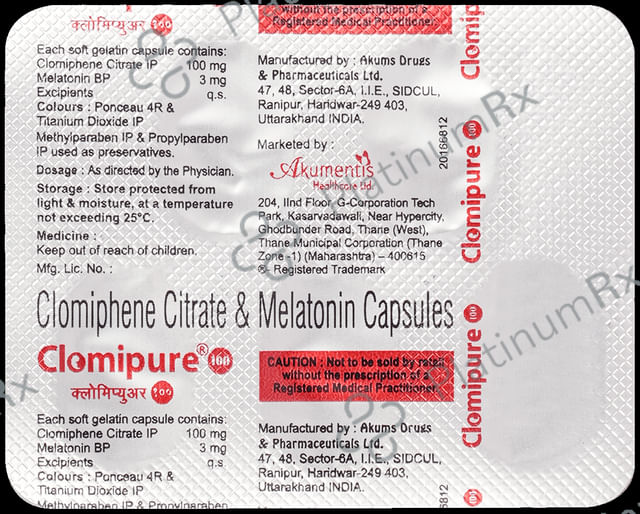 Clomipure 100/3mg Capsule 5s