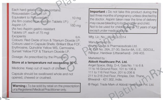 R2 ASP 150/10mg Tablet 10s