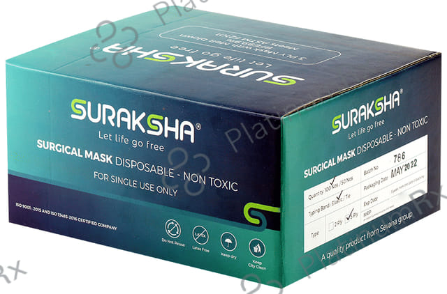 Suraksha 3 Ply Disposable Surgical Mask