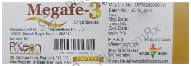 Megafe Omega 3,6,9 Fatty Acid Softgel Capsules (10 Each)