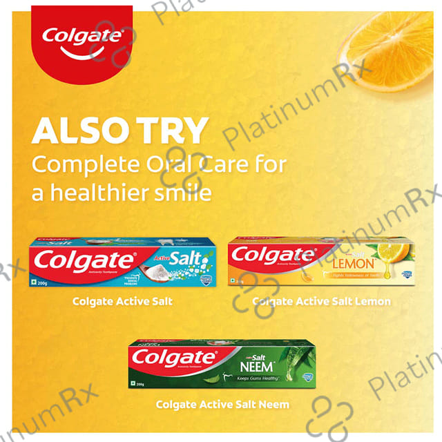 Colgate Active Salt Lemon Flavour Toothpaste 200 gm