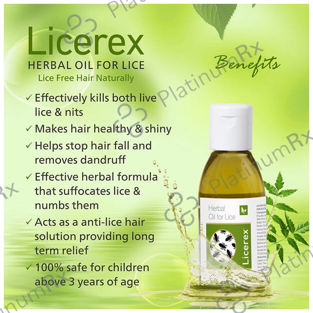 Licerex Herbal Oil for Lice (25ml Each) 1 Bottle