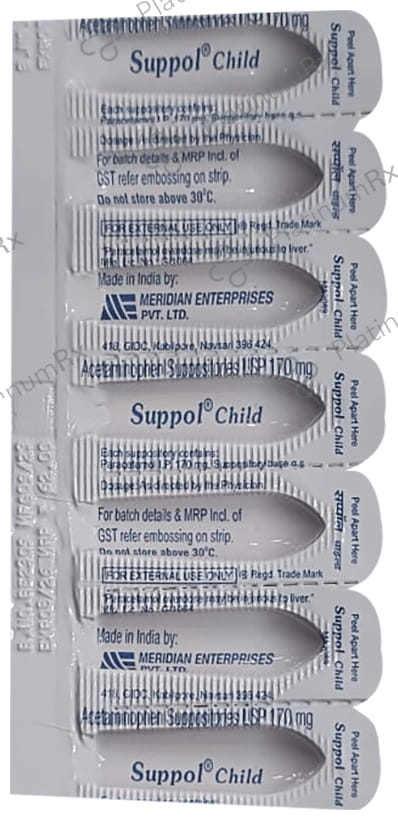 Suppol 170mg Child Suppositories 7s