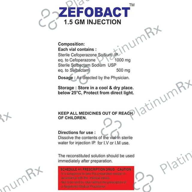 Zefobact 1.5gm Injection