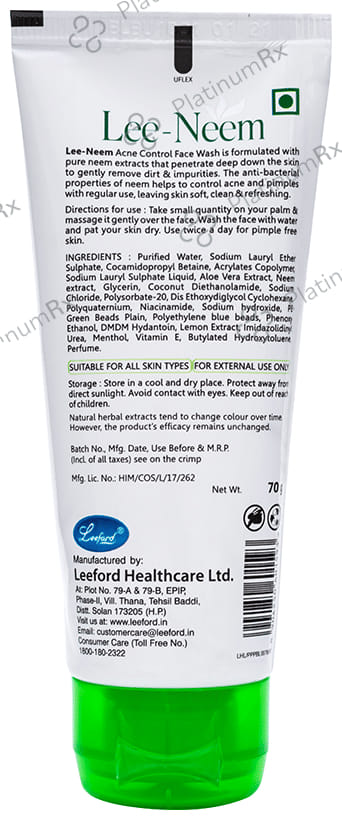 Leeford Lee Neem Acne Control Face Wash 70gm
