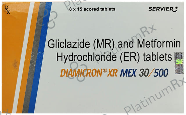 Diamicron XR Mex 30/500mg Tablet ER 15s
