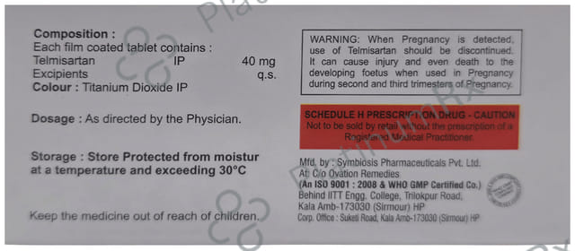 Telmeal 40mg Tablet 10s