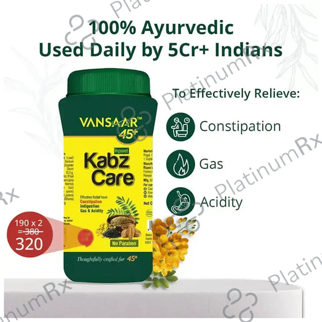 Vansaar KabzCare Granules -Quick Relief from Constipation,Gas&Acidity 240 gm