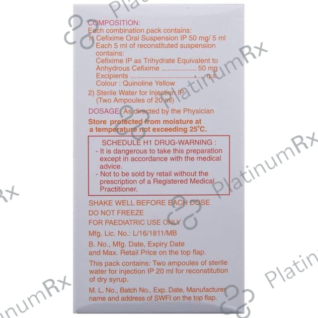 Zifi 50mg Dry Syrup 50ml