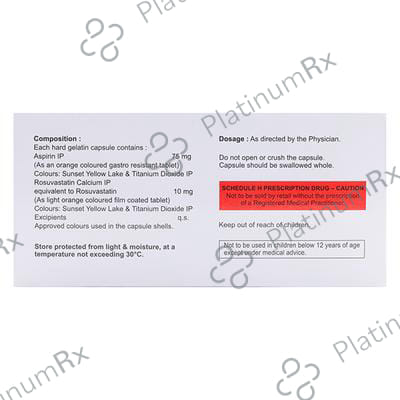 Cardiorostin ASP 10/75mg Capsule 10s