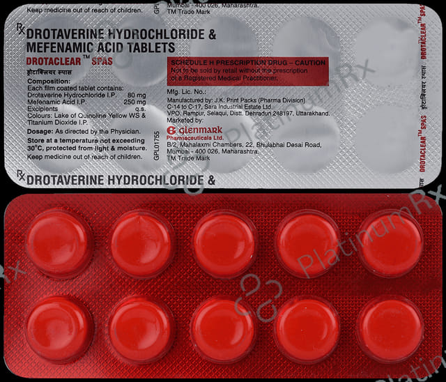Drotaclear Spas 80/250mg Tablet 10s