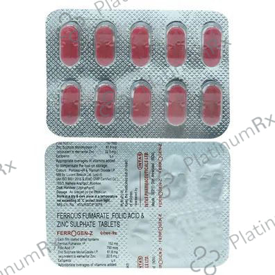 Ferrogen Z 152mg/750mcg/22.5mg Tablet 10s