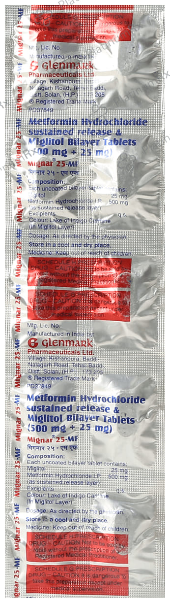 Mignar MF 500/25mg Tablet SR 10s