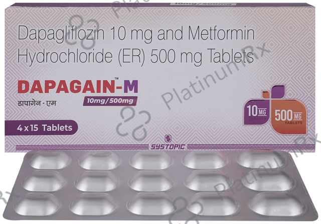 Dapagain M 10/500mg Tablet ER 15s