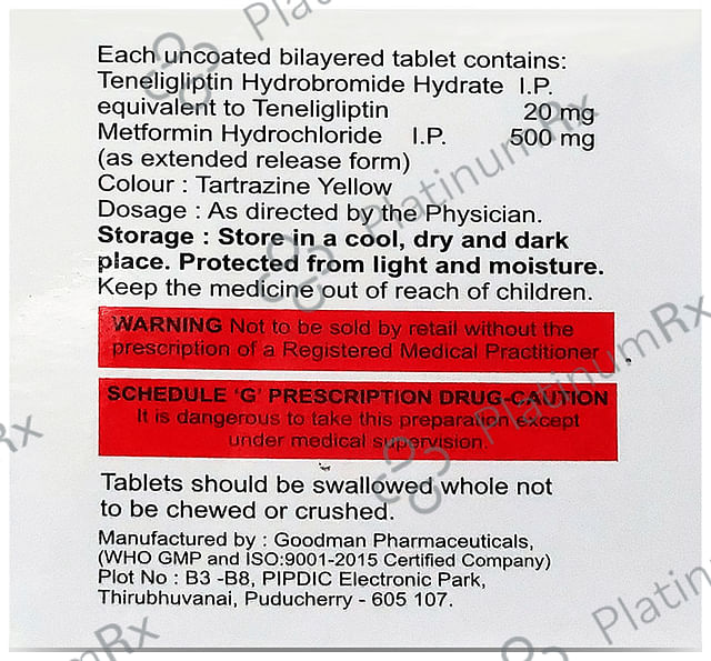 Diaten M 500mg/20mg Tablet